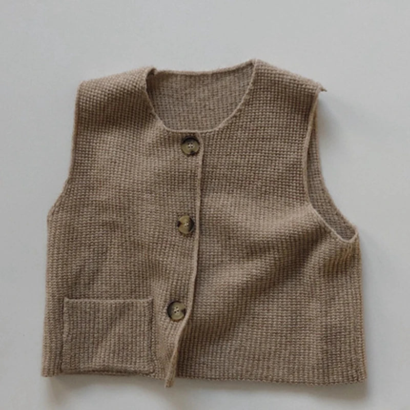 Sleeveless Knitted Cardigan Vest