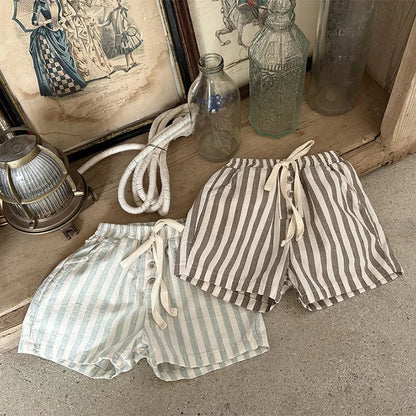 Vintage Linen Striped Shorts