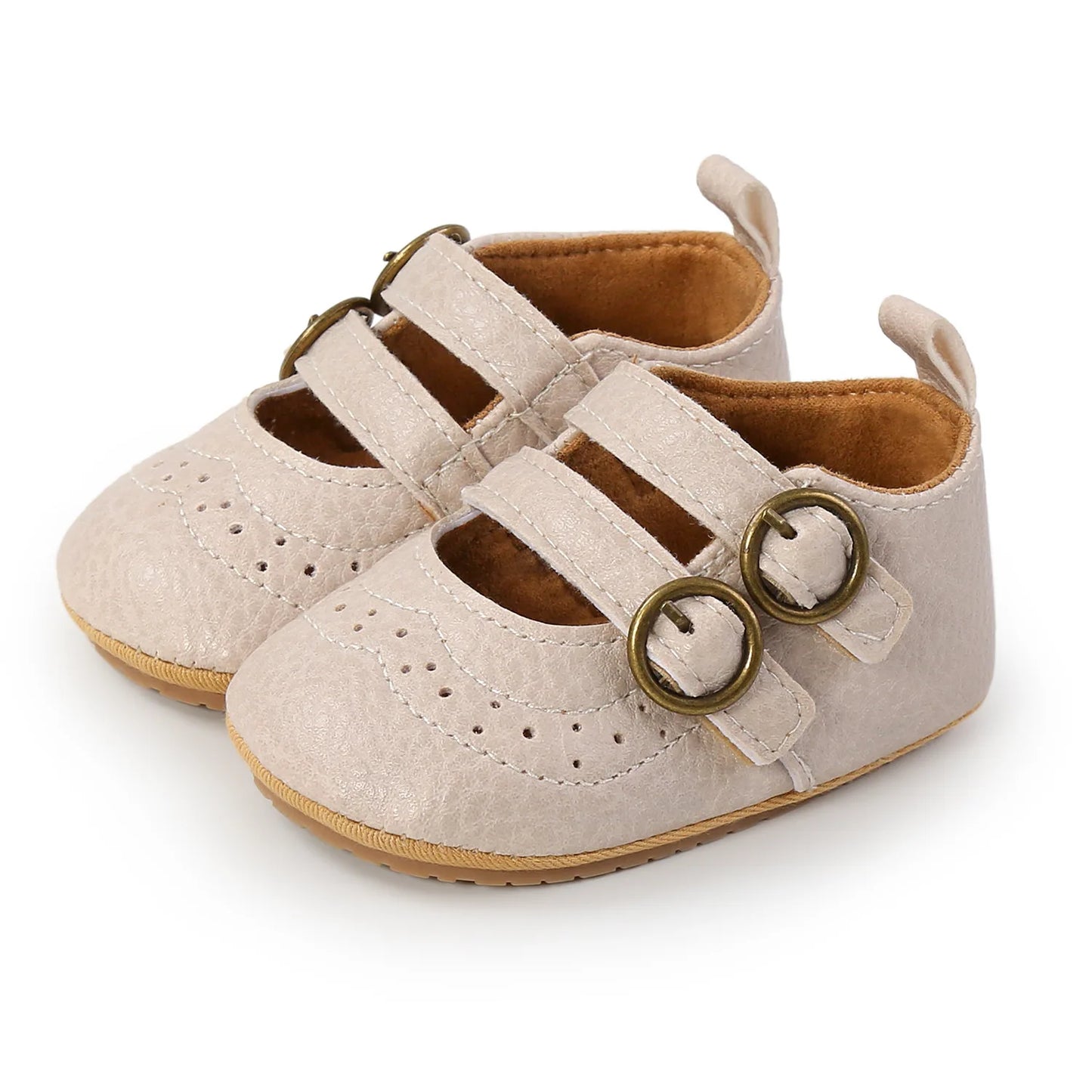 Baby Vintage Double Buckle Crib Shoes