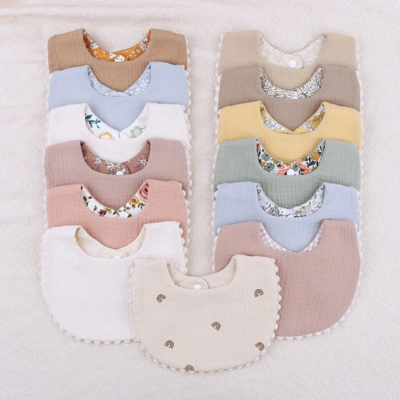 Vintage Pattern Reversible Baby Bibs