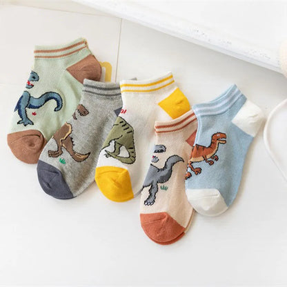 Breathable Dinosaur Socks 5 Pack