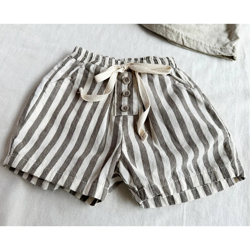 Vintage Linen Striped Shorts