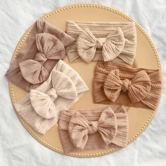 3 Pack Stretchy Baby Headbands With Bows