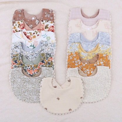 Vintage Pattern Reversible Baby Bibs