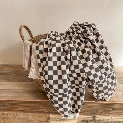 Checkered Pattern Harem Pants