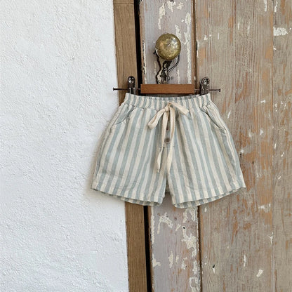 Vintage Linen Striped Shorts