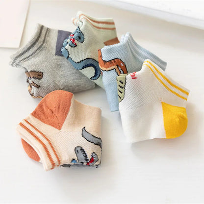 Breathable Dinosaur Socks 5 Pack