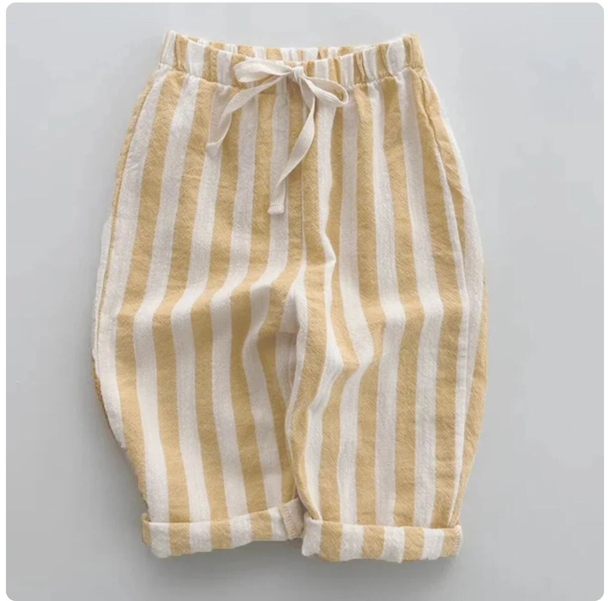 Vintage Linen Cotton Striped Pants