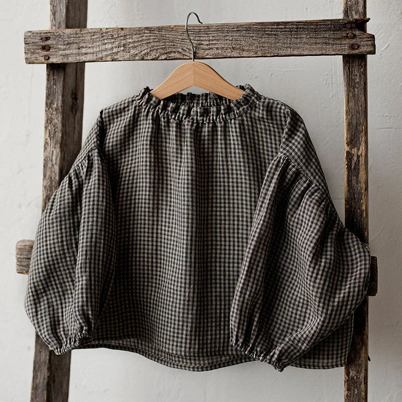 Vintage Fine Plaid Blouse