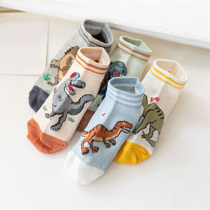 Breathable Dinosaur Socks 5 Pack