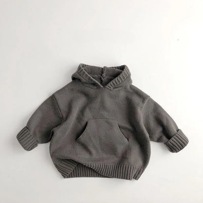 Front Pocket Knit Hooded Sweater