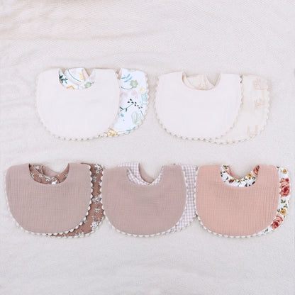 Vintage Pattern Reversible Baby Bibs