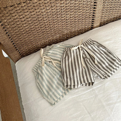 Vintage Linen Striped Shorts