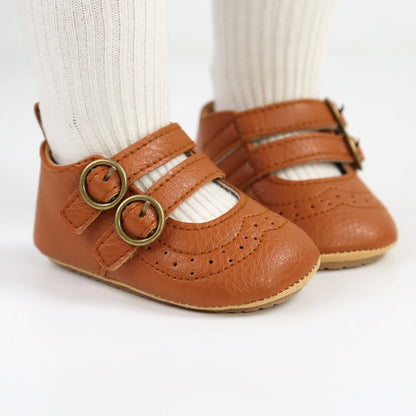 Baby Vintage Double Buckle Crib Shoes