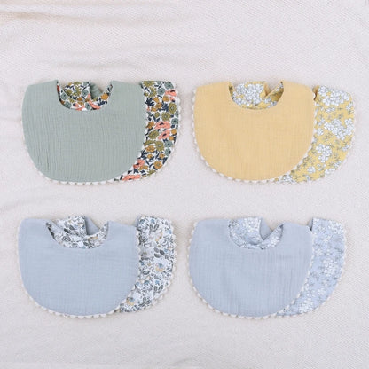 Vintage Pattern Reversible Baby Bibs