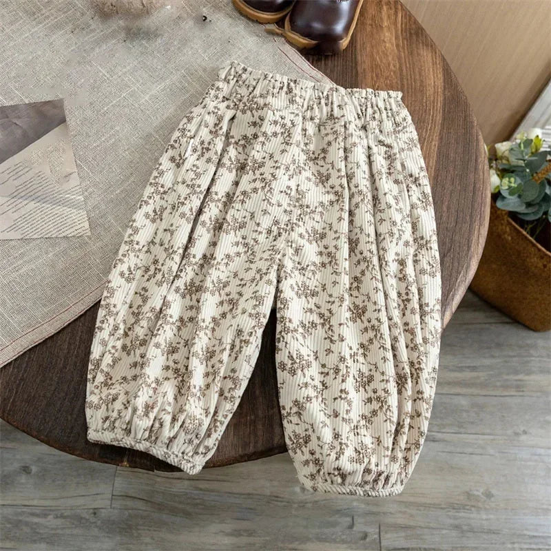 Floral Pattern Loose Harem Pants