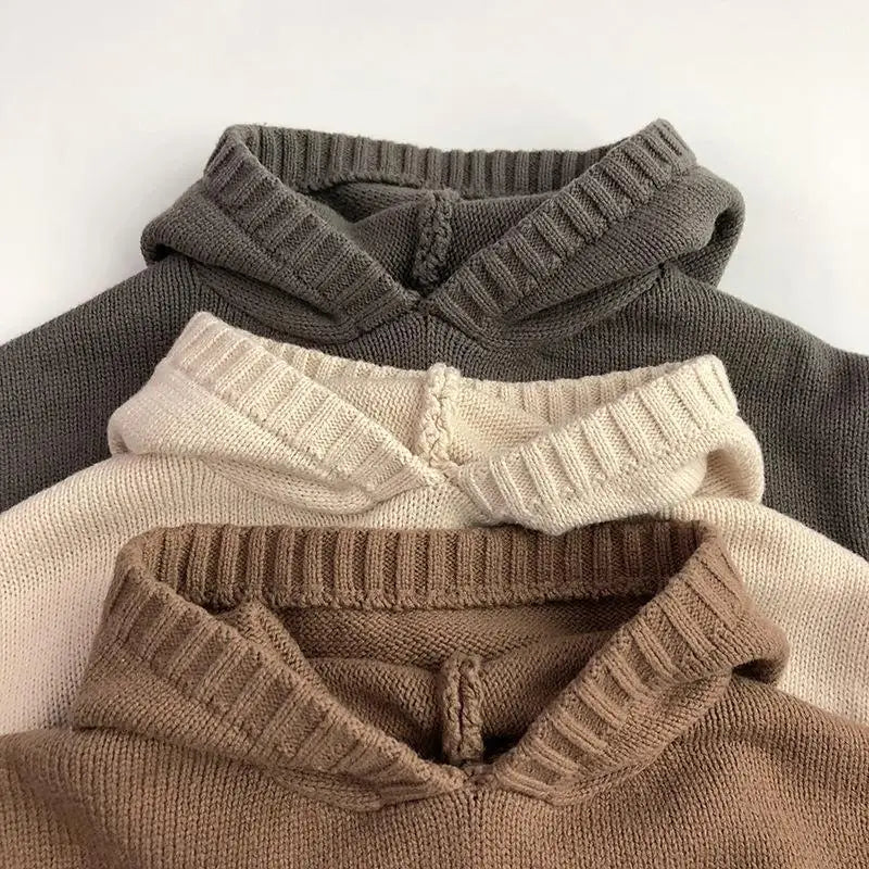 Front Pocket Knit Hooded Sweater