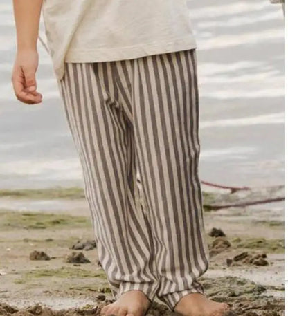 Vintage Linen Cotton Striped Pants