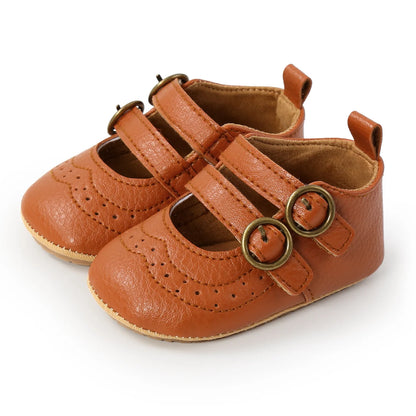 Baby Vintage Double Buckle Crib Shoes