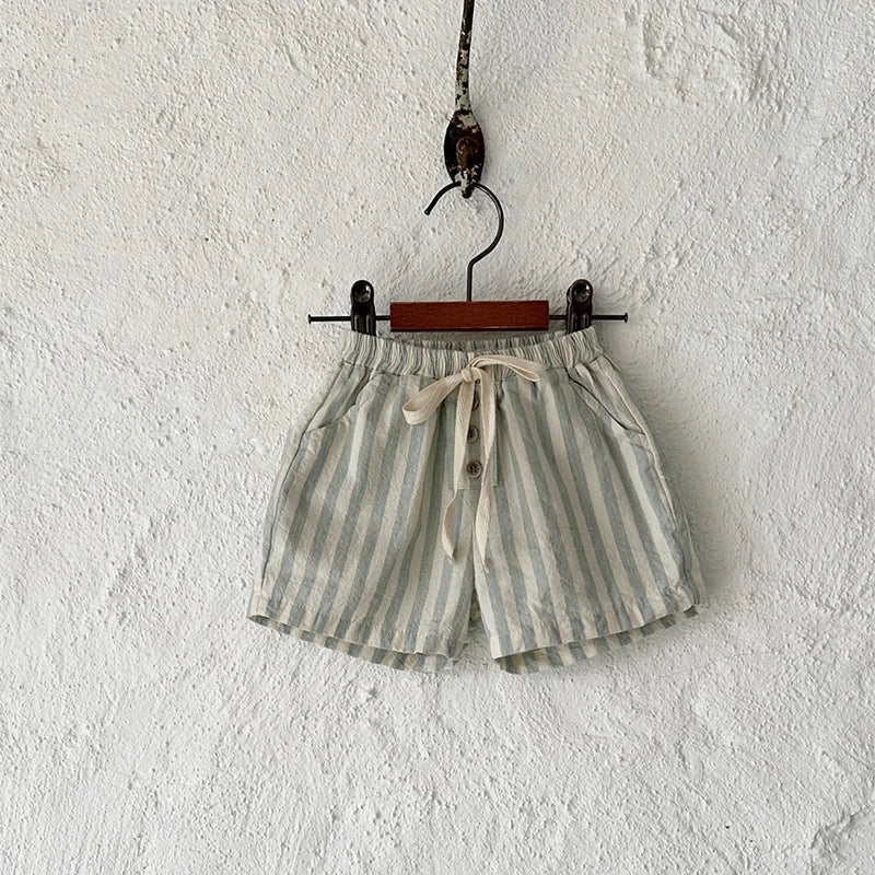 Vintage Linen Striped Shorts